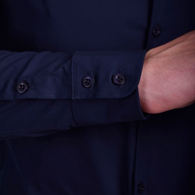 CAMISAMANGALARGAPERFECTFITAZUL