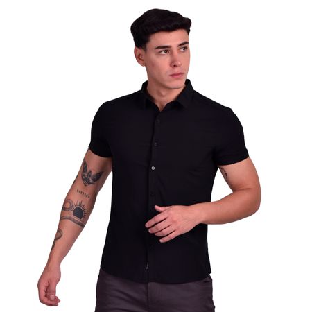 CAMISA MANGA CORTA PERFECT FIT - NEGRO