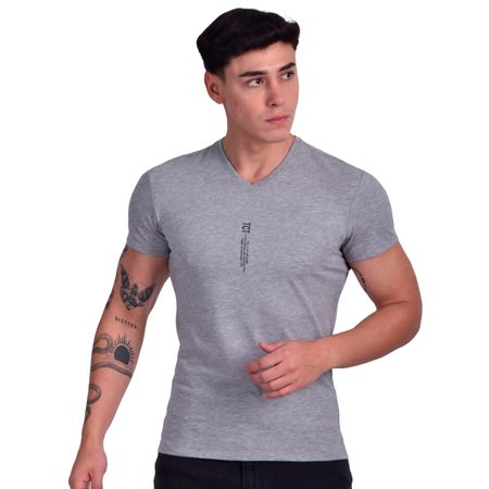 POLO CUELLO V MANGA CORTA - MELANGE