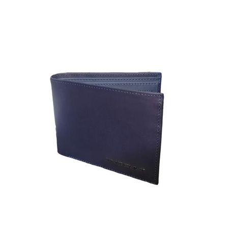 BILLETERA DE CUERO MODELO LLANO - NAVY