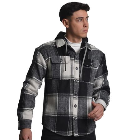 CAMISA OVERSIZE CON CAPUCHA EXTRAIBLE - NEGRO