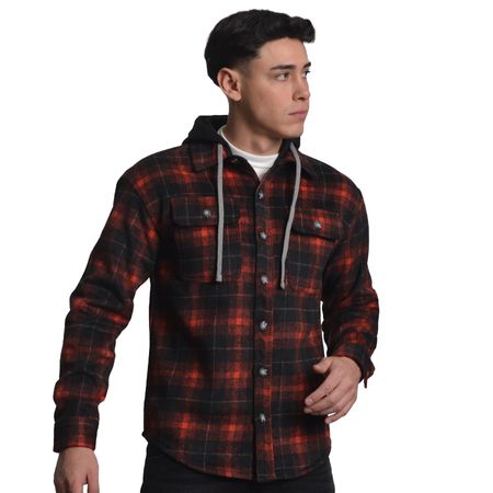 CAMISA OVERSIZE CON CAPUCHA EXTRAIBLE - ROJO