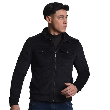 CASACA CORDUROY CON FORRO DE PELUCHE - NEGRO