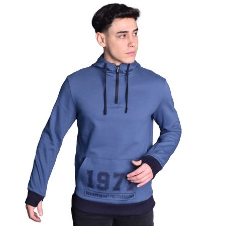 HOODIE OVERSIZE CUELLO ALTO - ACERO