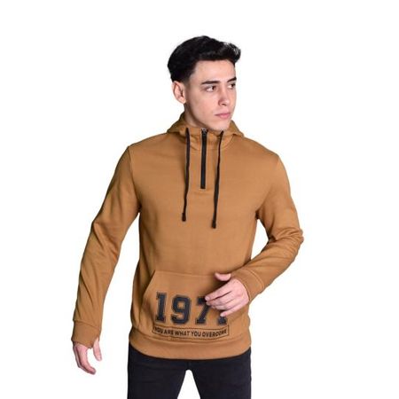 HOODIE OVERSIZE CUELLO ALTO - CAMELL