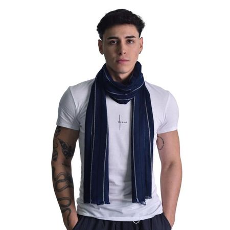 BUFANDA DISEÑO A RAYAS - AZUL