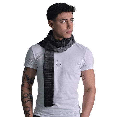 BUFANDA DISEÑO A RAYAS - NEGRIS