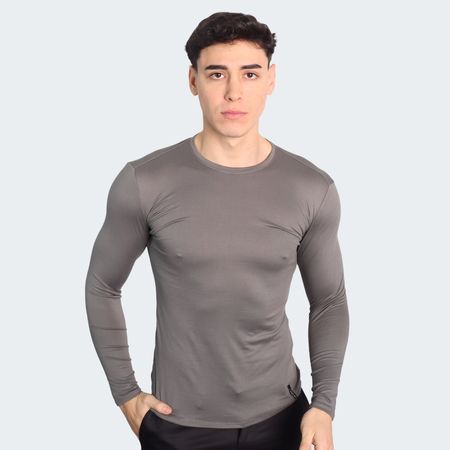 POLO MANGA LARGA CUELLO REDONDO - PLOMO