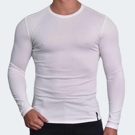 POLO MANGA LARGA CUELLO REDONDO - MARFIL