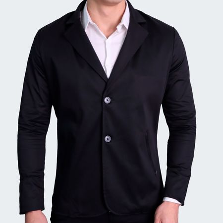 BLAZER SATINADO CON FORRO POLISHED - NEGRO