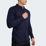 CAMISAMANGALARGACUELLONERUPERFECTFITAZULNOCHE