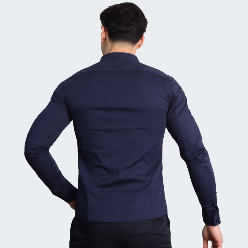 CAMISAMANGALARGACUELLONERUPERFECTFITAZULNOCHE