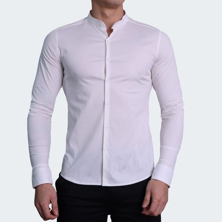CAMISA MANGA LARGA CUELLO NERU PERFECT FIT - BLANCO
