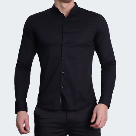 CAMISA MANGA LARGA CUELLO NERU PERFECT FIT - NEGRO