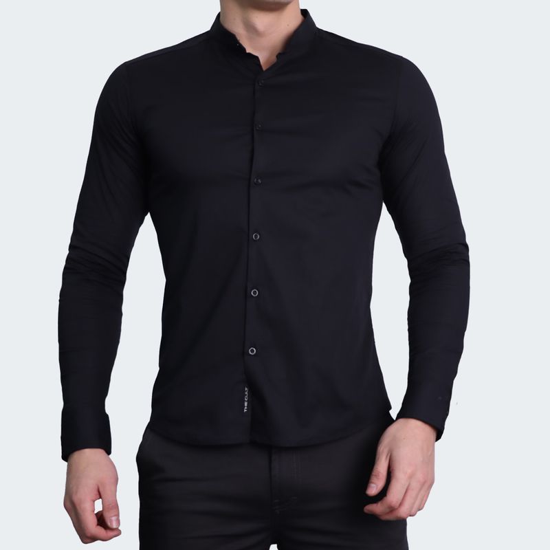 CAMISAMANGALARGACUELLONERUPERFECTFITNEGRO