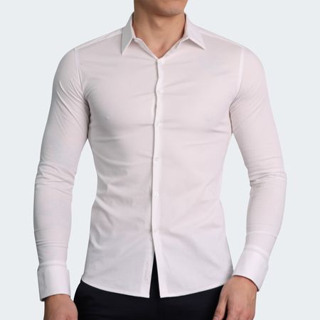 CAMISA MANGA LARGA PERFECT FIT - BLANCO
