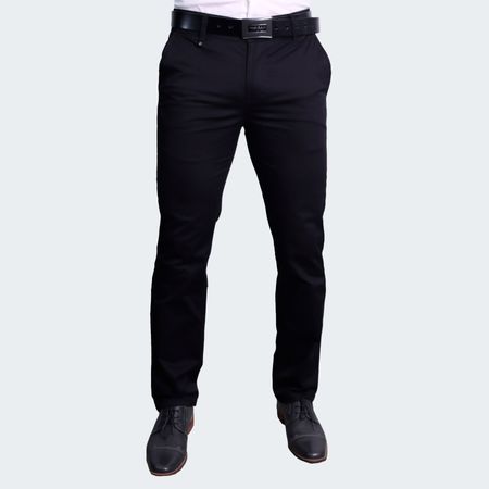 PANTALON DRILL CONFORT ENTUBADO - NEGRO