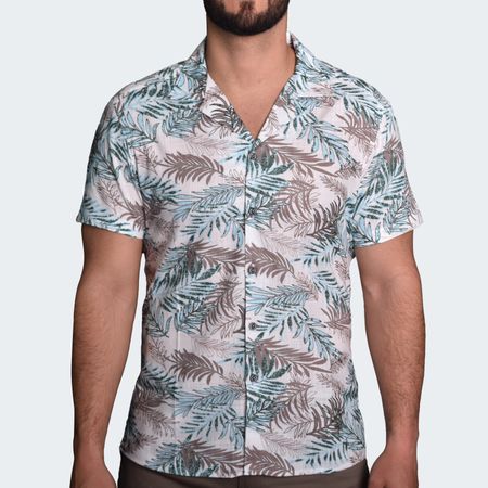 CAMISA HAWAIANA RELAX FIT - MARFIL