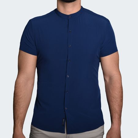 CAMISA MANGA CORTA CUELLO NERU PERFECT FIT - AZUL