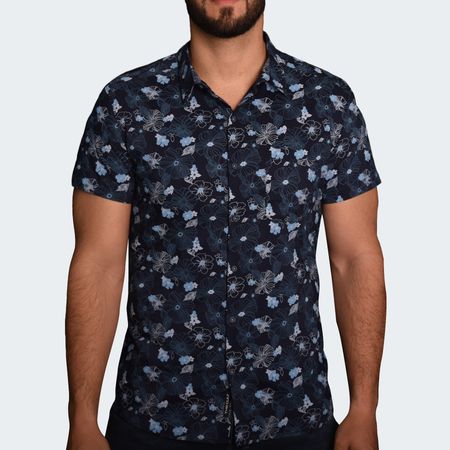 CAMISA MANGA CORTA PERFECT FIT - AZUL