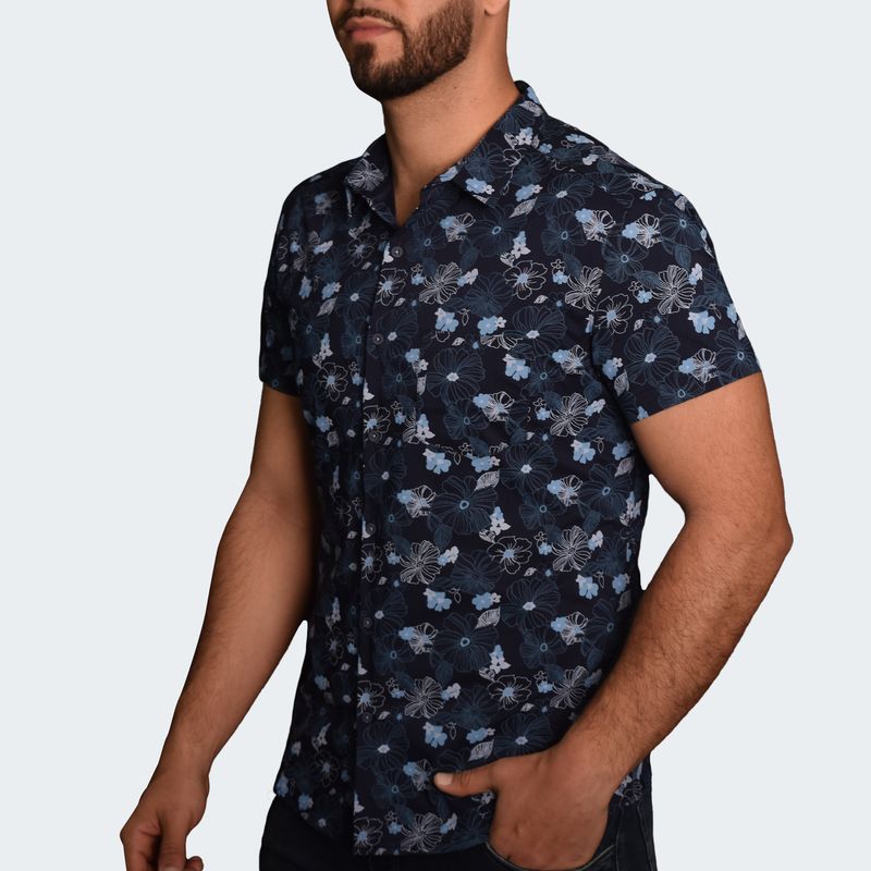 CAMISA-MANGA-CORTA-PERFECT-FIT---AZUL