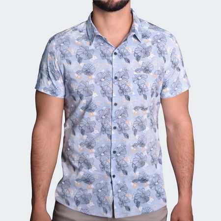 CAMISA MANGA CORTA PERFECT FIT - CELESTE