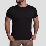 POLO-JACQUARD-MANGA-CORTA-CUELLO-REDONDO---NEGRO