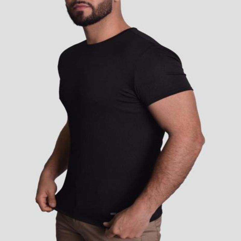 POLO-JACQUARD-MANGA-CORTA-CUELLO-REDONDO---NEGRO