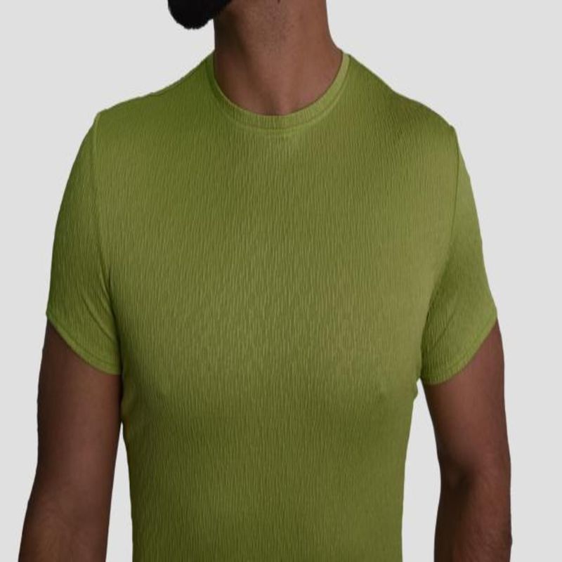 POLO-JACQUARD-MANGA-CORTA-CUELLO-REDONDO---VERDE