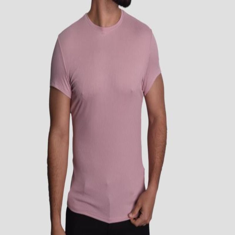 POLO-ACANALADO-MANGA-CORTA-CUELLO-REDONDO---ROSA