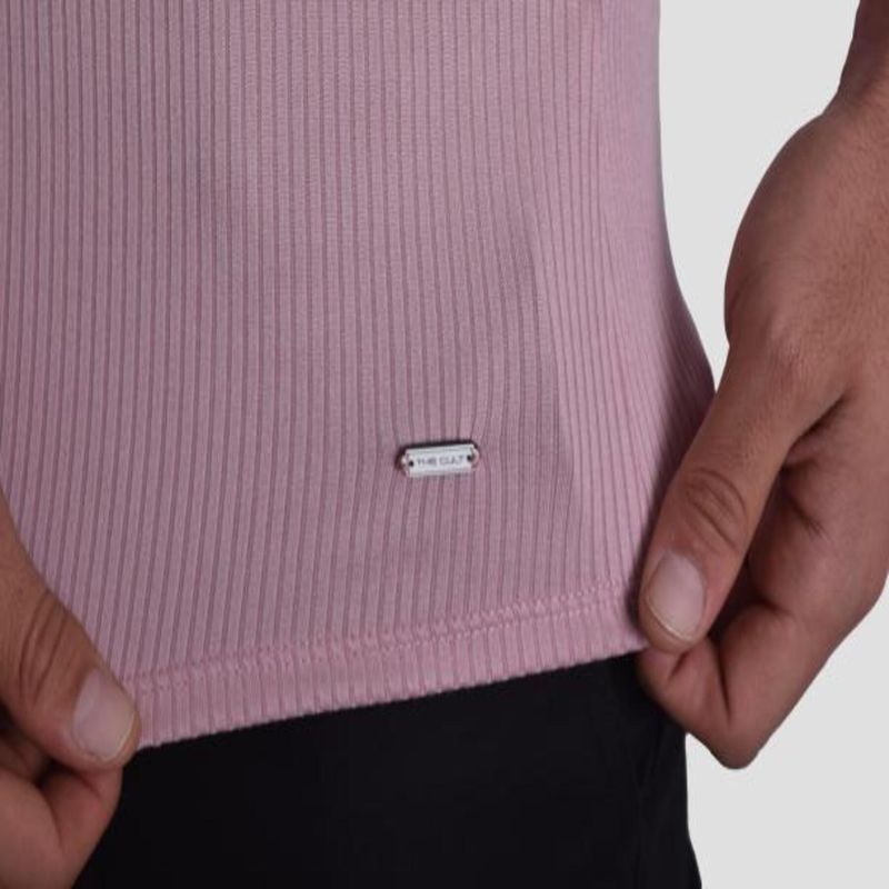 POLO-ACANALADO-MANGA-CORTA-CUELLO-REDONDO---ROSA