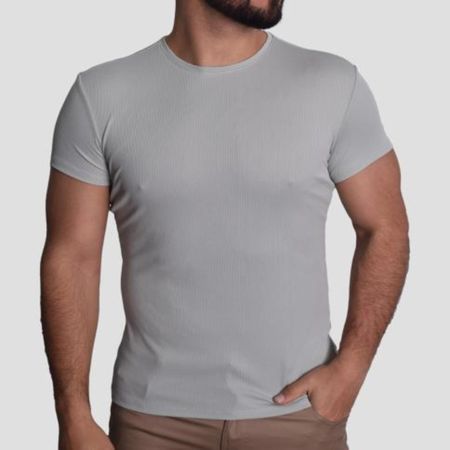 POLO ACANALADO MANGA CORTA CUELLO REDONDO - MINT