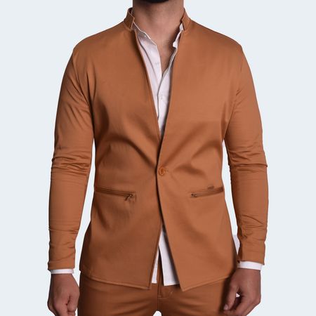 BLAZER CUELLO NERÚ PERFECT FIT - CAMELL
