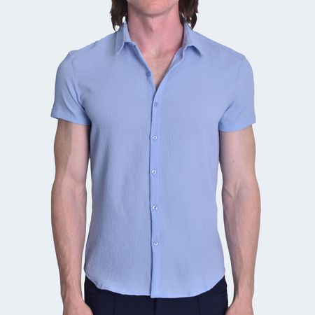 CAMISA MANGA CORTA PERFECT FIT - CELESTE