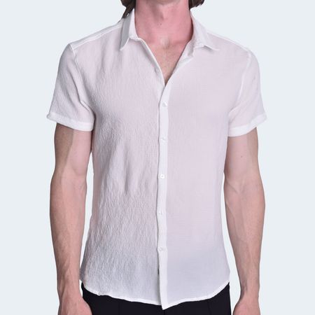 CAMISA MANGA CORTA PERFECT FIT - MARFIL