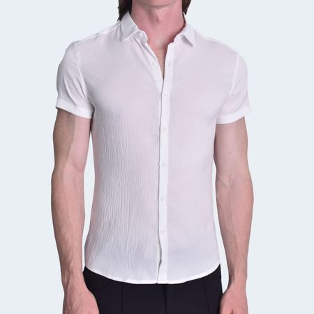 CAMISA MANGA CORTA PERFECT FIT - MARFIL