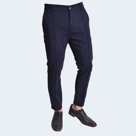 PANTALON TEJIDO ESPECIAL TOBILLERO - AZUL