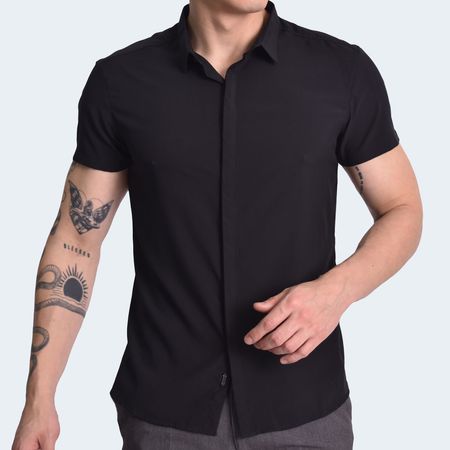 CAMISA MANGA CORTA PERFECT FIT - NEGRO