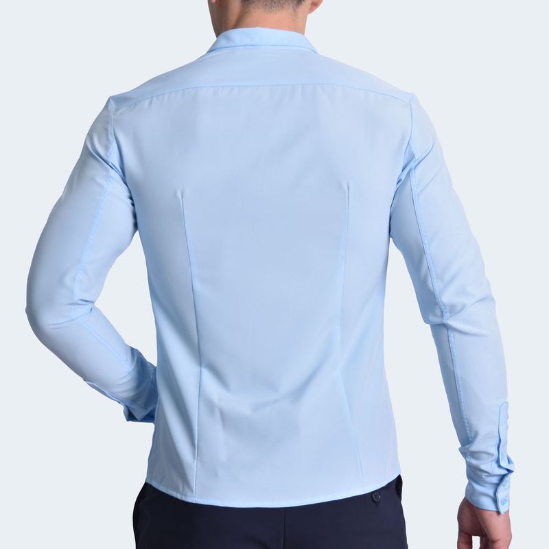 CAMISAMANGALARGAPERFECTFITSKYBLUE