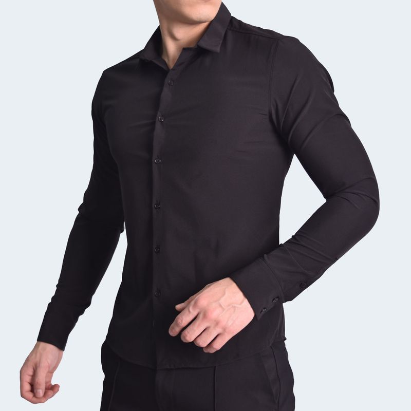 CAMISA MANGA LARGA PERFECT FIT - NEGRO