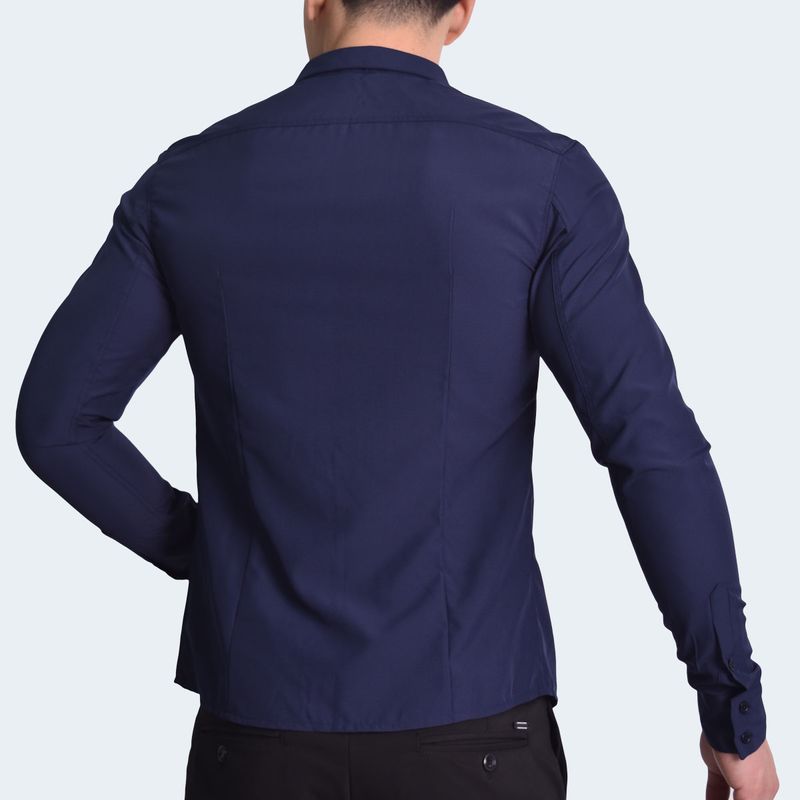 CAMISAMANGALARGAPERFECTFITAZUL