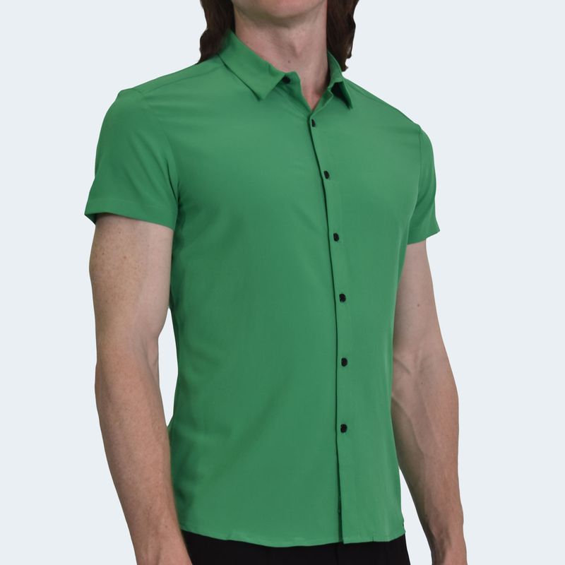 CAMISA-MANGA-CORTA-TEGIDO-ESPECIAL-PERFECT-FIT---GREEN