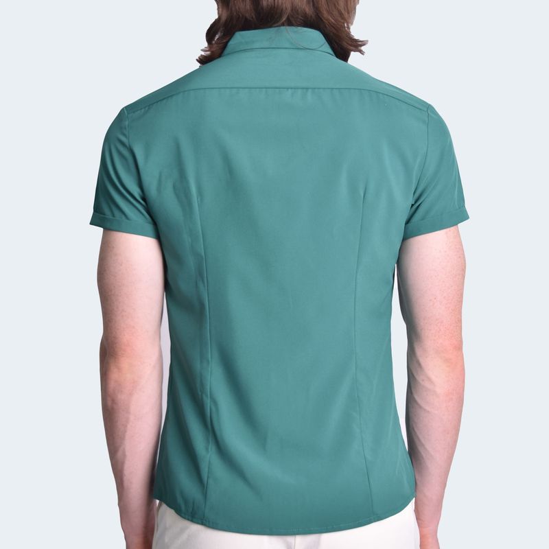 CAMISA-MANGA-CORTA-TEGIDO-ESPECIAL-PERFECT-FIT---DARK-GREEN
