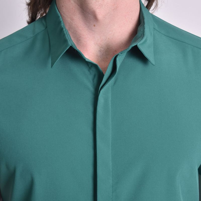 CAMISA-MANGA-CORTA-TEGIDO-ESPECIAL-PERFECT-FIT---DARK-GREEN