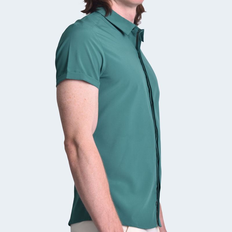 CAMISA-MANGA-CORTA-TEGIDO-ESPECIAL-PERFECT-FIT---DARK-GREEN