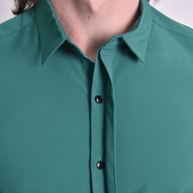CAMISA-MANGA-CORTA-TEGIDO-ESPECIAL-PERFECT-FIT---DARK-GREEN