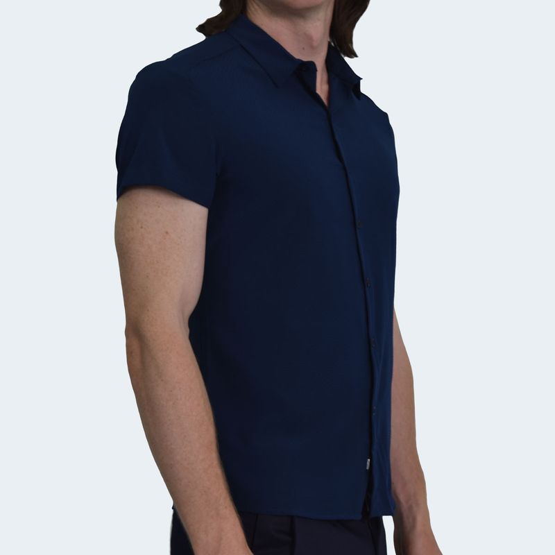 CAMISAMANGACORTATEGIDOESPECIALPERFECTFITAZUL