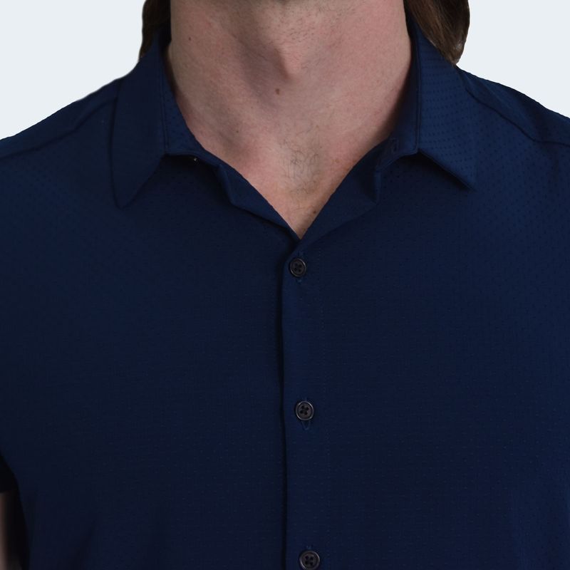 CAMISAMANGACORTATEGIDOESPECIALPERFECTFITAZUL