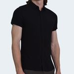 CAMISA-MANGA-CORTA-TEGIDO-ESPECIAL-PERFECT-FIT---NEGRO
