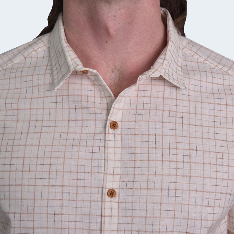 CAMISA-MANGA-CORTA-TELA-PRINT-PERFECT-FIT---BEIGE